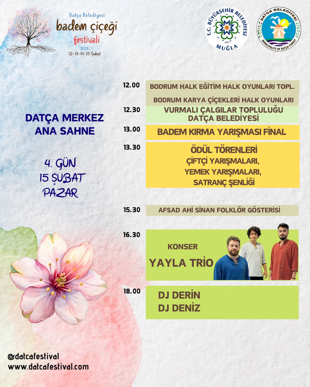 2026 Badem Çiçeği Festivali Programı